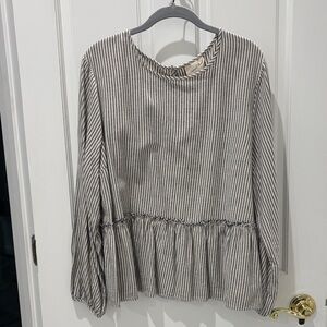 Universal Thread Navy and White Striped Blouse